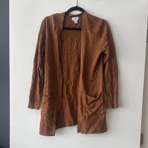 Cozy Brown Open-Front Cardigan